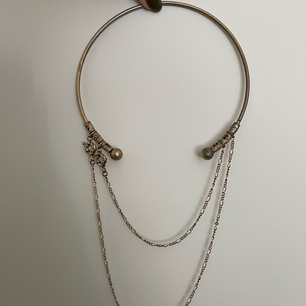 FREE PEOPLE TWO-CHAIN GOLD FESTIVAL NECKLACE